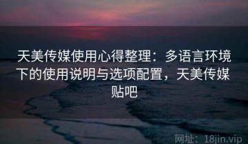 天美传媒使用心得整理：多语言环境下的使用说明与选项配置，天美传媒 贴吧