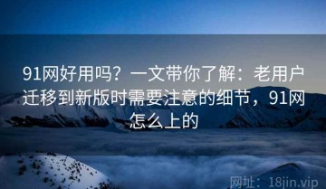 91网好用吗？一文带你了解：老用户迁移到新版时需要注意的细节，91网怎么上的