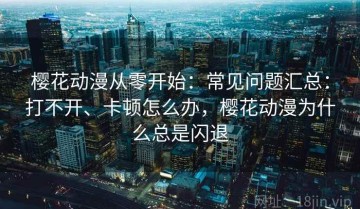 樱花动漫从零开始：常见问题汇总：打不开、卡顿怎么办，樱花动漫为什么总是闪退