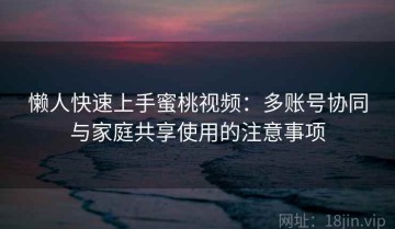 懒人快速上手蜜桃视频：多账号协同与家庭共享使用的注意事项