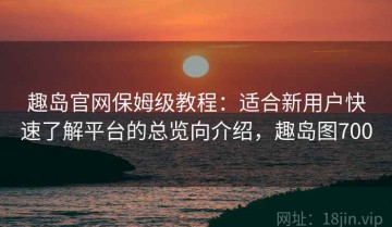 趣岛官网保姆级教程：适合新用户快速了解平台的总览向介绍，趣岛图700