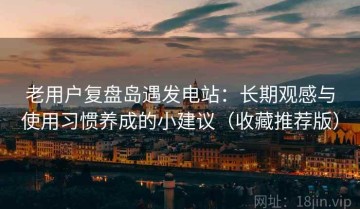 老用户复盘岛遇发电站：长期观感与使用习惯养成的小建议（收藏推荐版）