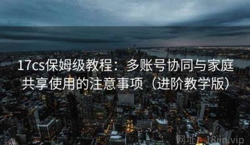 17cs保姆级教程：多账号协同与家庭共享使用的注意事项（进阶教学版）