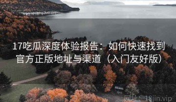 17吃瓜深度体验报告：如何快速找到官方正版地址与渠道（入门友好版）
